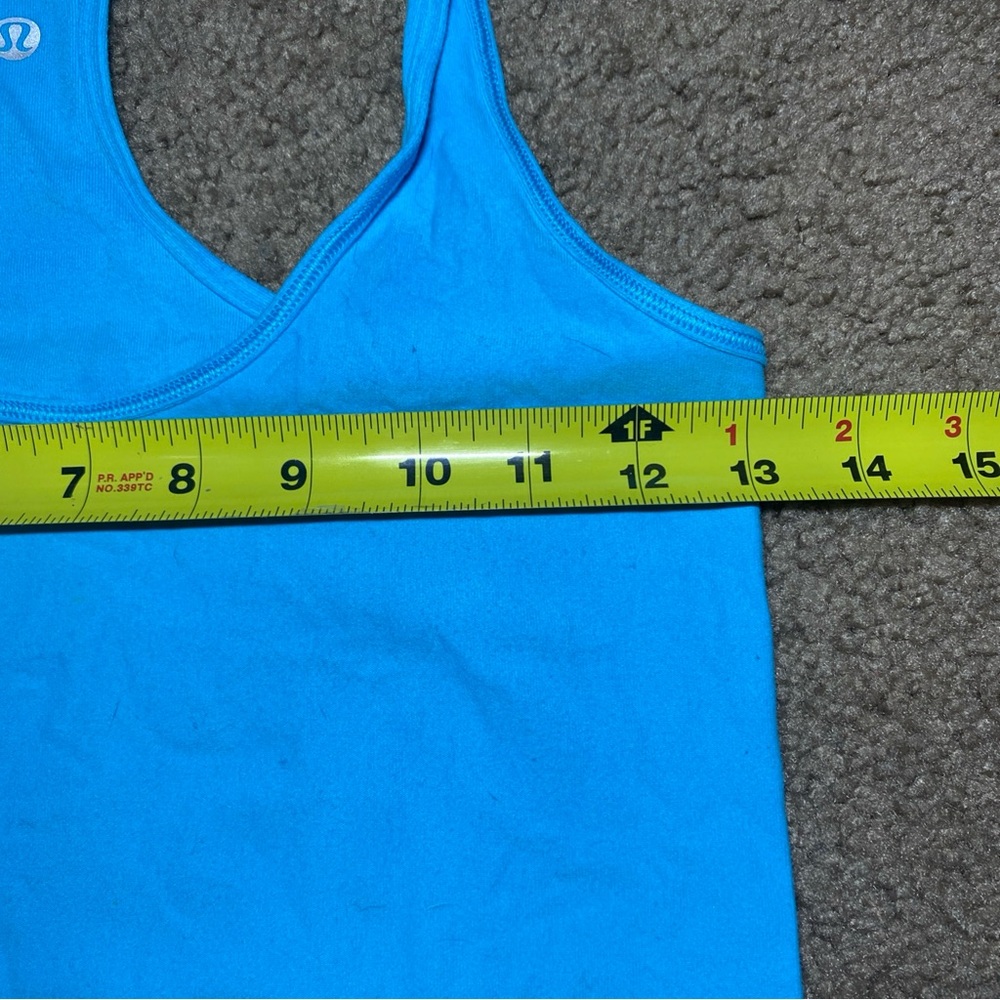 2 Lululemon Racerback Women's Tank Top Kayak Blue Chest 13 in. Length 25 In. - Picture 4 of 7
